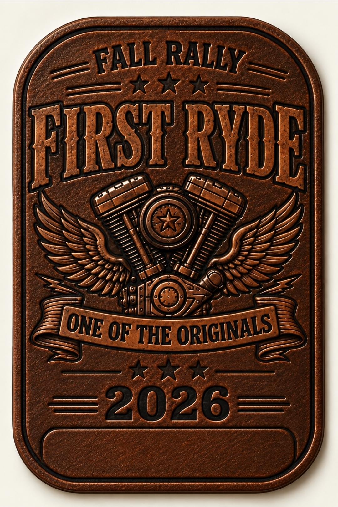 FIRST RYDE Fall Rally 2026 Tag